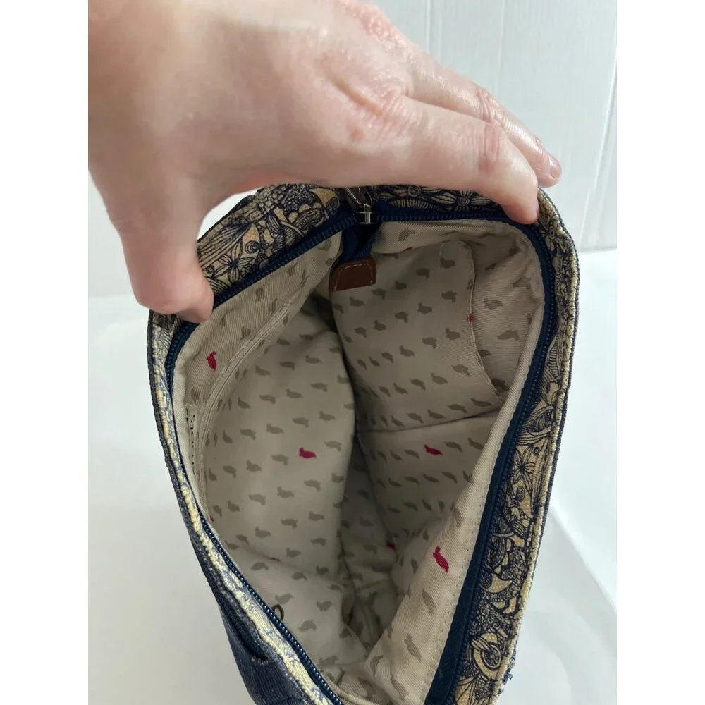 Sackroots Women's Elsa Small Hobo Bag Blue Jute‎ Blend Faux Leather Strap